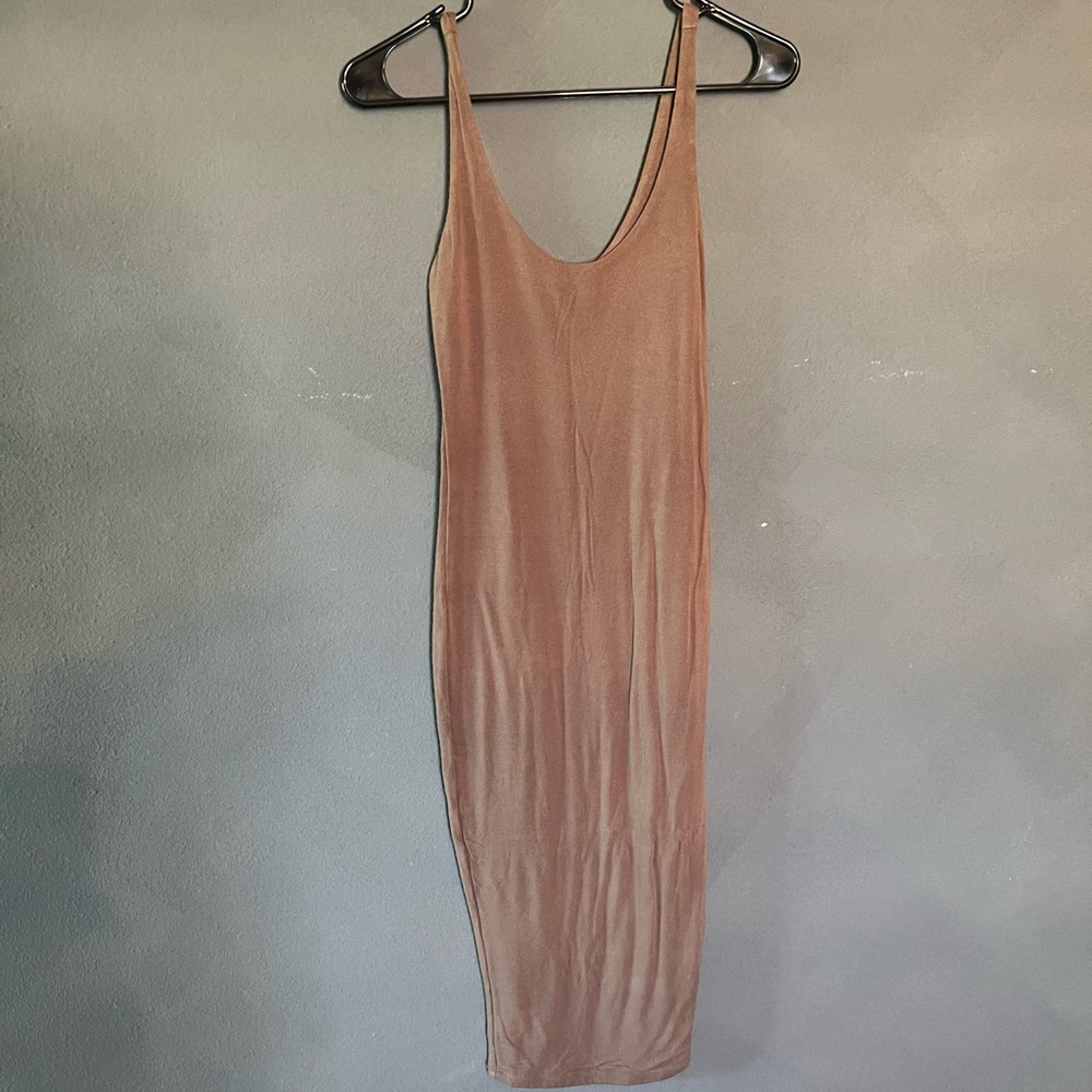 Naked Wardrobe brown midi dress